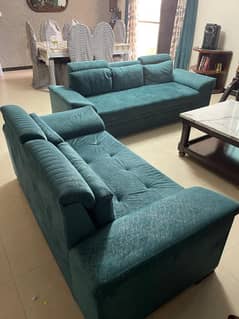 5 seater Cushioned Fabric Sofa - Like New, No damage