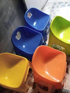 Colourful plastic chairs for kids