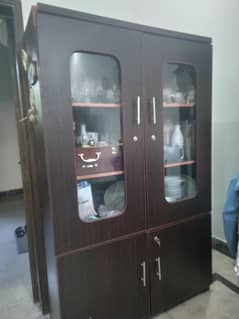 Wooden Wardrobe with solid handles and locker
