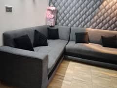"Modern Grey Sofa Set with Cushions for Sale – Urgent!"