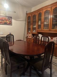 Wooden Dining Table with 6 Chairs
