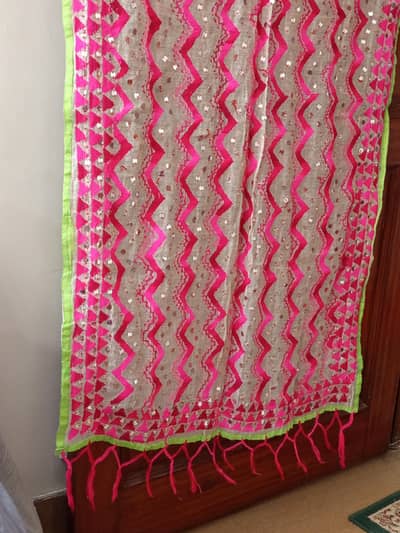 Kashmiri embroided shawl with sheesha work