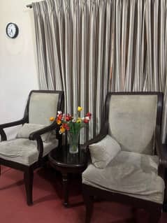 Wooden Chairs with Coffee table