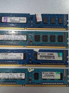 DDR3 2GB×4 RAM, 4 sticks for SALE!!