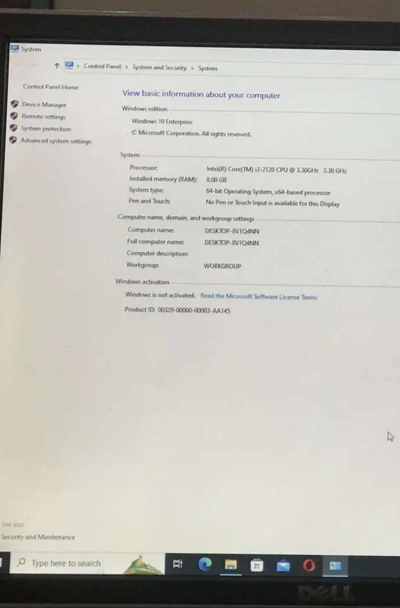 DELL CPU CORE I3 3 generation 1 gb graphics 2