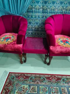 Beautiful Bedroom sofa chair with centre table
