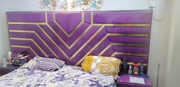 6/6 1/2 full malai valvet bed with 2 side tables without Mattress