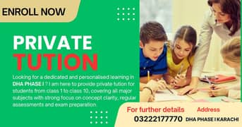 Private Tution Available DHA Phase 1 Karachi Sindh