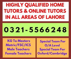Home Tuition/Online Tuition/Home Tutors & Online Tutors/Male & Female