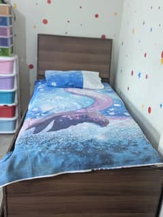 Wooden and iron bed