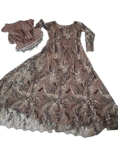 2-Piece Maxi Style Organza Dress with Organza Dupatta 