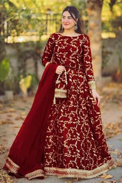 beautifully maroon katanga silk lagana chol set i  with  4 pcs
