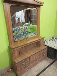 Used Wooden Dressing Table with Mirror – For Sale