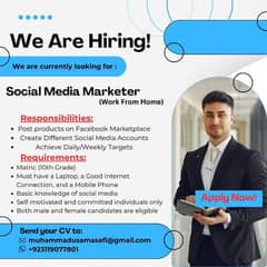 Social Media Marketor (Work From Home)
