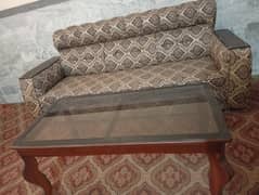 5 Seater Sofa Set with Glass Table