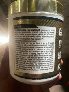 Gold creatine powder