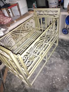 Beautiful Baby Cot in Wrought Iron Steel Design. .