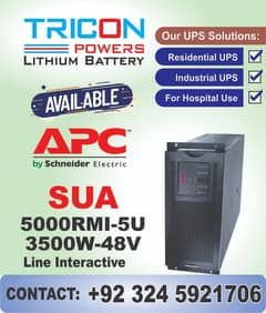 APC SMART UPS 5KVA AVAILABLE SUA5000RMI5I
