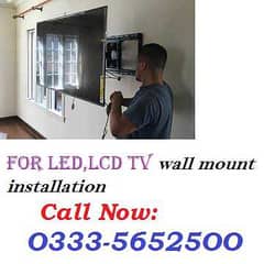 LCD Led TV wall mount stand installation fitting services providing