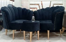 2 Chairs and 1 table in black colour