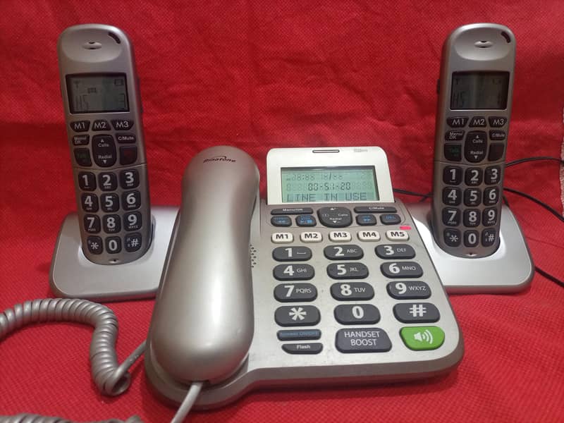 Landline Phone with cordless  built in wirless intercom 19