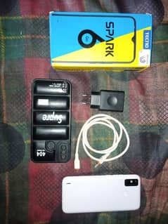 Techno spark 6 go 4+64 sat ma box bi ha or charger bi ha