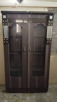wooden glass-door display cabinet