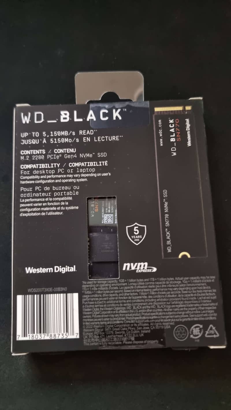 16GB DDR4 and DDR5 RAMs and 2TB WD Gen4 ssd 7