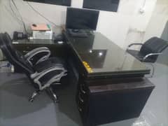 Executive office table with glass
