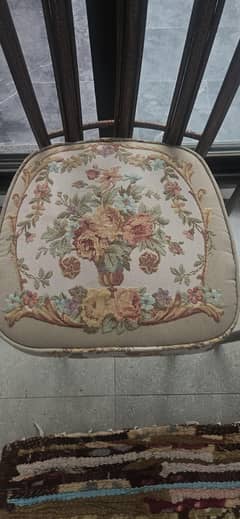 Rot iron embroidered 6 pc Dining table