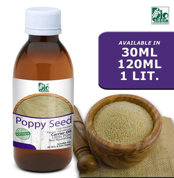 Khashkhash Poppy Seed Carrier Oil - Cold-Pressed, Pure & Organic for Skincare and Face Use