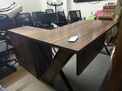 Office Executive Table With Side Cupboard & Drawers