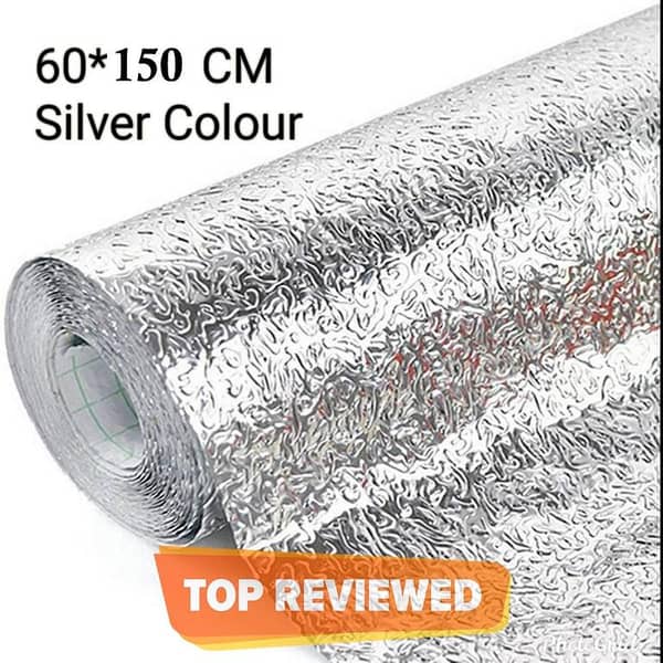 60x200cm Self-Adhesive Aluminium Foil Sticker Roll for Home and Kitchen Use - Selvar Colour