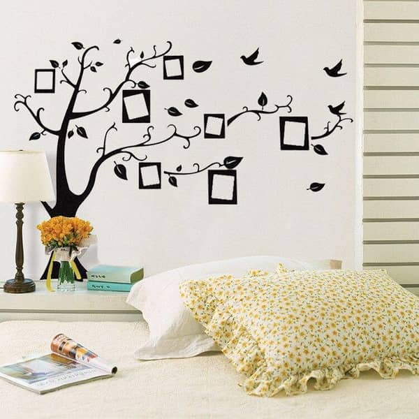 Black Family Tree Photo Frame Wall Stickers for Home Decor - Model LM7031