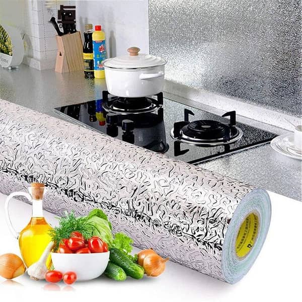 60x200cm Self-Adhesive Aluminium Foil Sticker Roll for DIY Wallpaper and Backsplash in Selvar Colour
