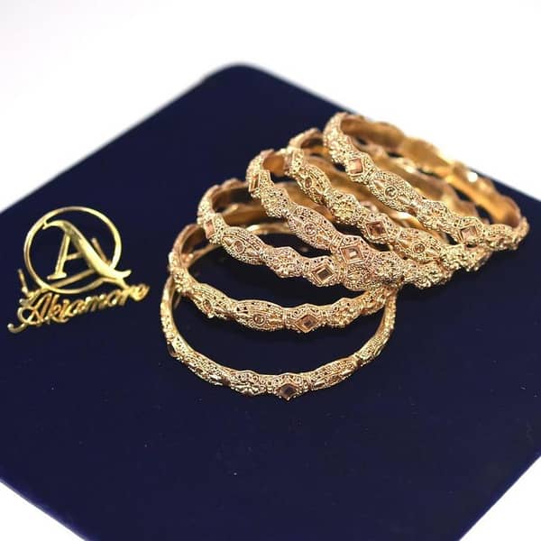 Set of 6 Adjustable Golden Bangles for Women by BL26GDE1K-4