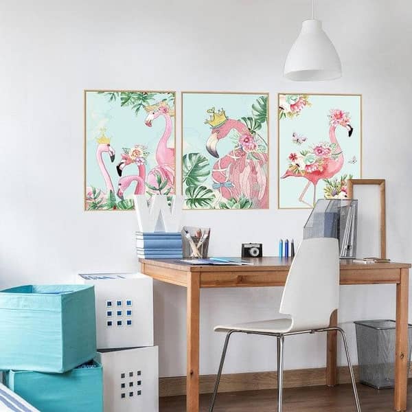 Flamingo Decorative Stickers for Study Room Photo Frame