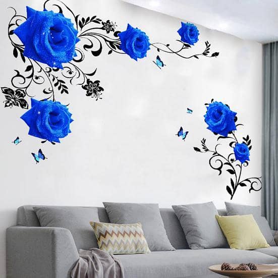 Large GS8823A Lotus Flower Wall Sticker for Aesthetic Room Decoration in Teens’ Living Rooms, Bedrooms, and Offices