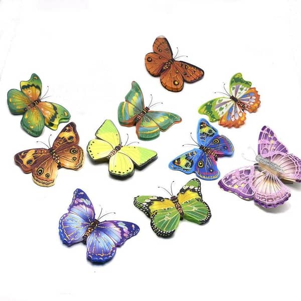 Set of 10 Multicolor Butterfly Wall Stickers