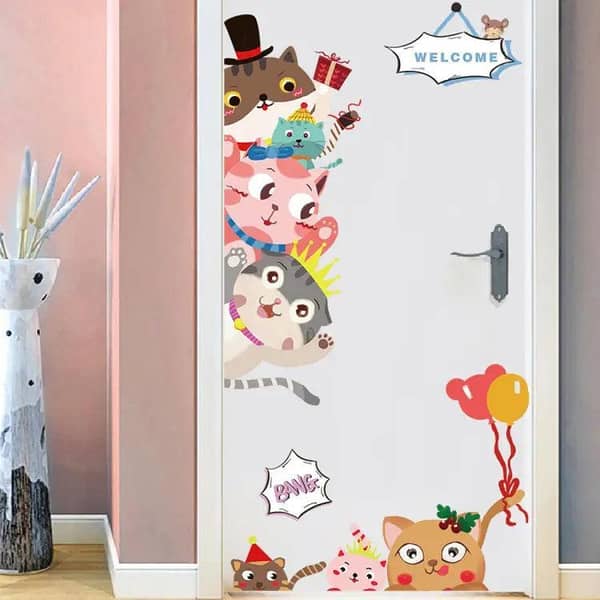 Nordic Cute Animal Wall Stickers for Living Room and Bedroom Decor