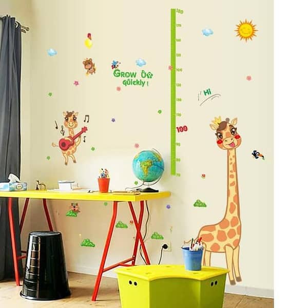 Diskon 60X90 Wall Sticker SK9114 Giraffe Height Meter for Kids with Fast Delivery