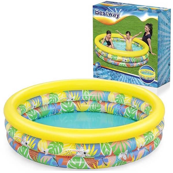Bestway 51203 Floral Paradise Pool with 3 Rings, 168 x 38 cm