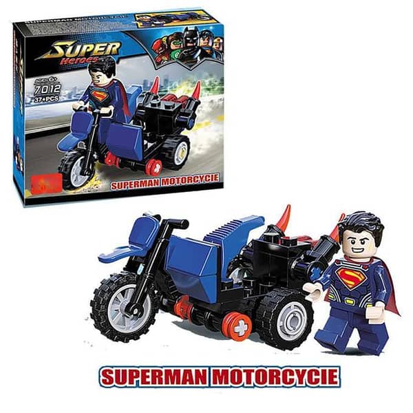 Jisi Bricks Superman Motorcycle Building Block Set 7012 (33+ Pieces)