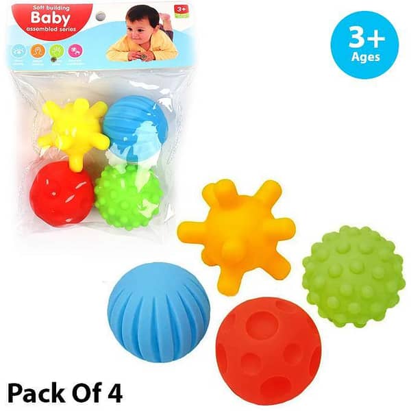 Corona Balls Pack Of 4 Baby Bath Toys - Multi Colors