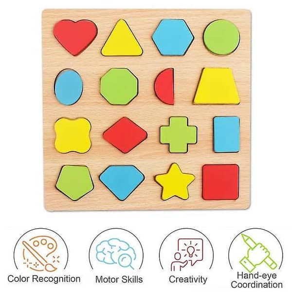 Planet X - Wooden Shape Sorting Puzzle for Toddlers to Learn Colors
