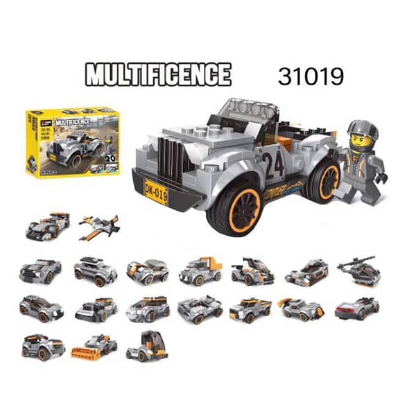 Decool 233Pcs Wilderness Pursuit Building Blocks for Kids - 20 Changes