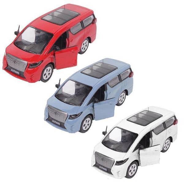Toyota Alphard V6 1:43 Diecast Model Car with Openable Doors and Pull Back Action, Featuring Lights and Sounds