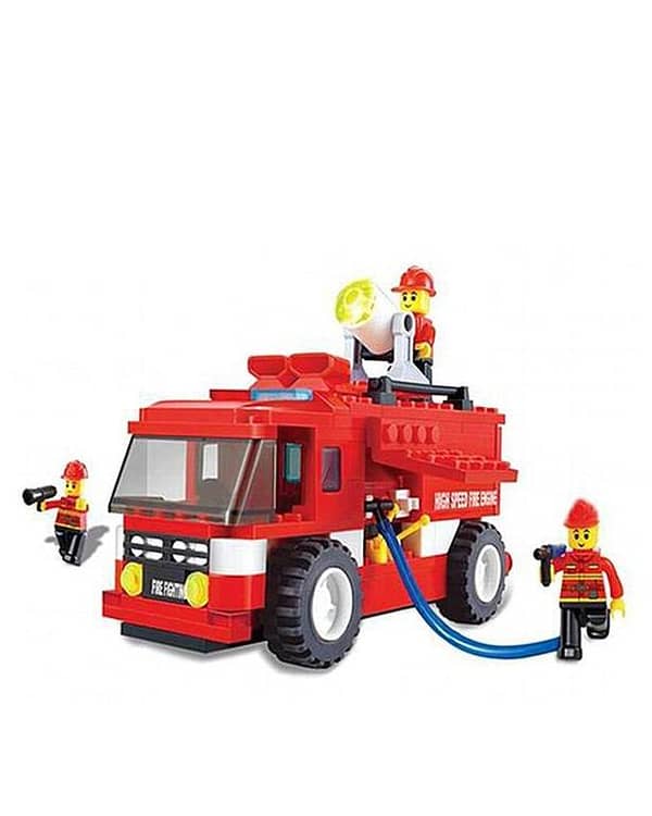 Fire Fighting Truck Building Block  - Multicolor