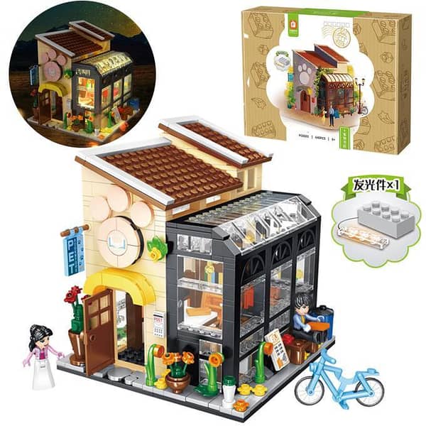 Book Store Building Blocks Set with Lights for Girls - Bookstore FC8503 640-Piece Toy for Kids