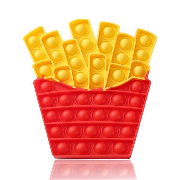McDonald's French Fries Push Pop Bubble Fidget Spinner Toy - 7 inches - Silicone Stress Reliever